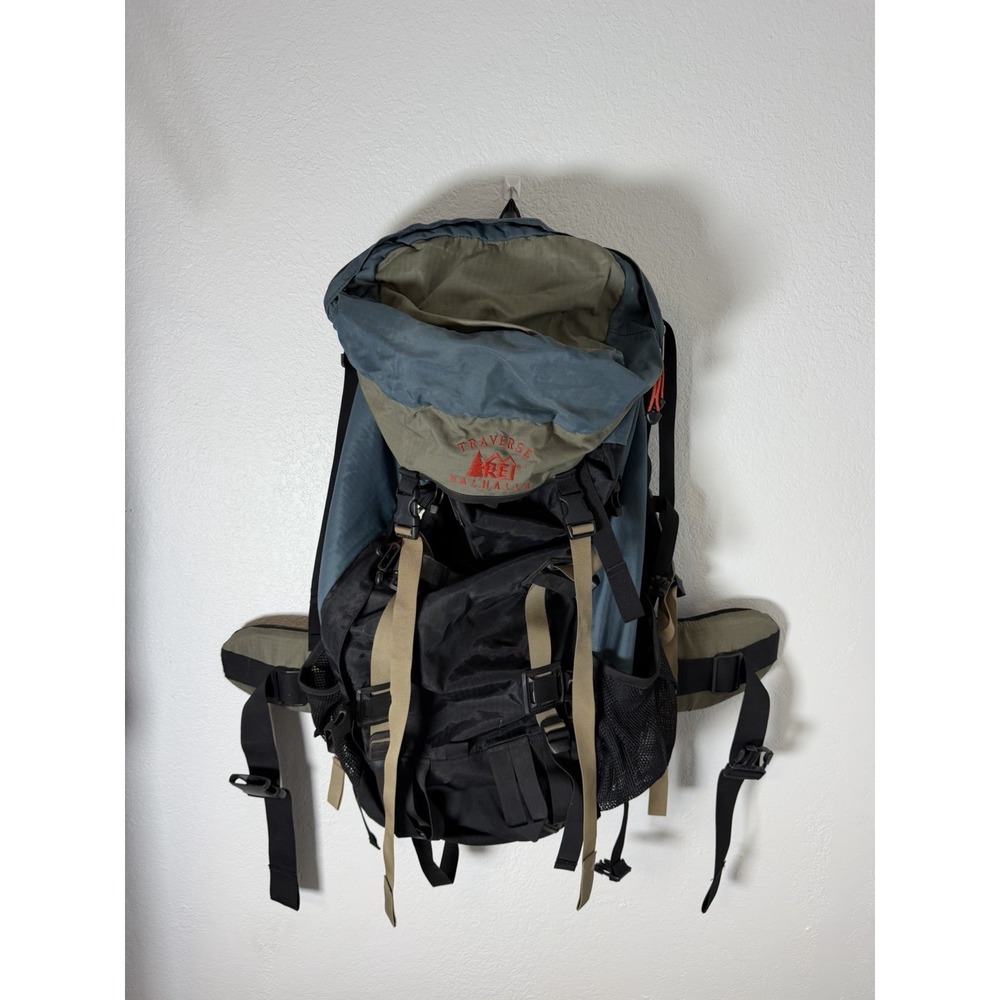 Vintage REI Traverse Valhalla Internal Frame Hiking Backpack Blue Green Large